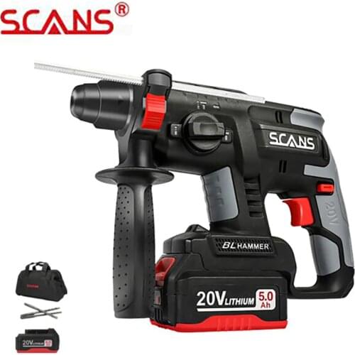 SCANS SC5200 20V Brushless Rotary Hammer Electric Hammer Drill SDS with 5.0Ah Li-ion Battery Free Return
