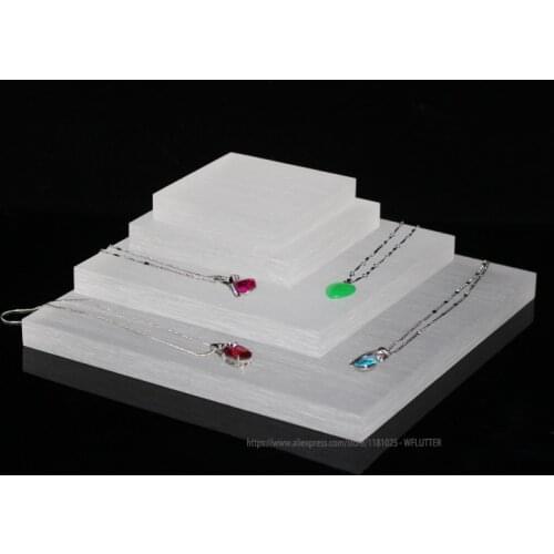 Customized White Drawing Line Square Acrylic Plate Tray Jewelry Holder Bracelet Display Stand Necklace Watch Ring Earring Rack