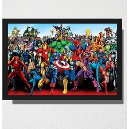 All Marvel Characters Posters and Prints The Avengers Superheroes Wall Decor Canvas Painitng Marvel Quadro Marvel Fan Gift