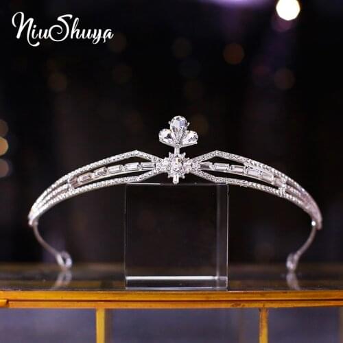 NiuShuya Luxury Sparkling Wedding Bridal Crystal Tiara Crown Princess Pageant Prom Rhinestone Headband Wedding Hair Accessories
