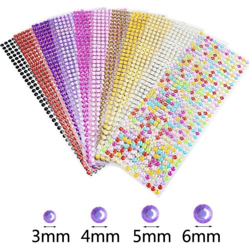Rhinestone Stickers Crystal Motif Rhinestones 3mm 4mm 5mm 6mm Self Adhesive Decal Nail Arts Crafts DIY Laptop Phone Car Sticker