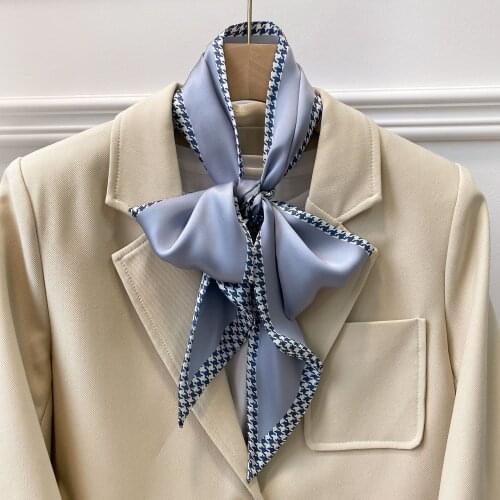 New Shawls Scarves Bag Scarf Print Women Silk Small Ribbon Female Hair Handbag Hijab Bandana Pashmina Foulard Femme SJ336