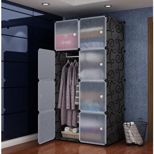 Foldable шкаф для одежды Wardrobe ABS Plastic Combination Cube Storage Closet Cabinets Clothes Organizer Bedroom Furniture