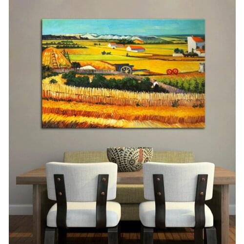 Harvest At Arles, C.1888 By Vincent Van Gogh the Harvest Hand Made Oil Painting Reproductions With Museum Quality Drop ship
