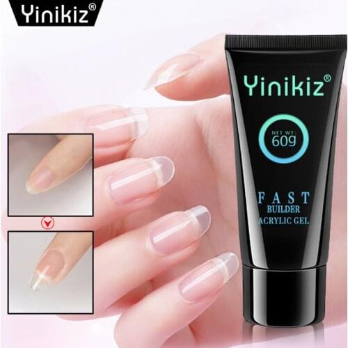 Yinikiz 60ml Poly Extension Nail Gel Manicure Nail Art Polish UV Builder Quick Gel Finger Nail Acrylic Gel Tools