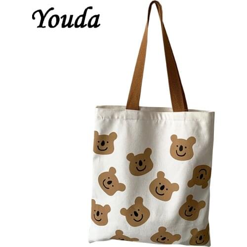 Youda Fashion Design Women Handbag Classic Shopping Shoulder Bags Original Canvas Bag Sweet Style Ladies Handbags Tote For Girls