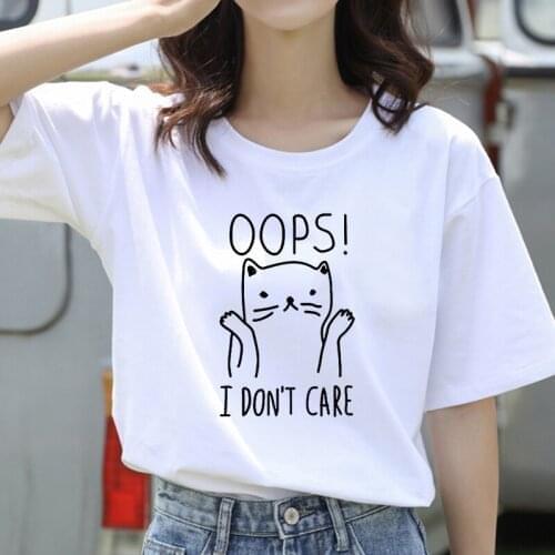 2021 Women Top T Shirt Summer Short Sleeve Cartoon Graphic Print Casual Female Tees Koreaan Fashion Kawaii T-shirt Oversized