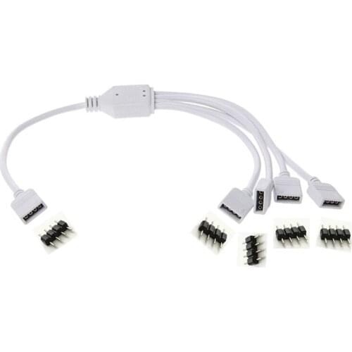 4Pin RGB Splitter Connector Extension Cable Cord Wire RGB LED Strip Lighting Connector wire for 5050 3528 RGB LED Strip Light