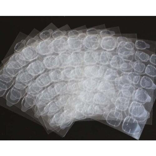 2020 10pcs Fashion easy to use stickers double-sided stickers jelly plastic fake nail gel transparent N10