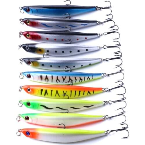 210pcs 9cm 8.2g Minnow Artificial Fishing Lure Hard Plastic 3D Fish Eye Fake Lure Swimbait for Salt / Fresh Water Fishing