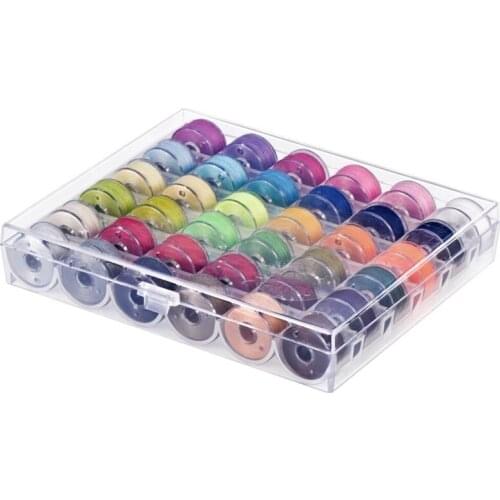 36 Pcs Bobbins and Sewing Threads with Case and Soft Measuring Tape for Brother Singer Babylock Janome Kenmore