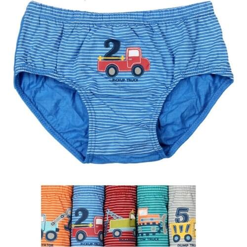 5Pcs/1lot Kids Boys Cartoon Panties 2020 New Arrival Truck Character Cotton Underwear Infant Cute Briefs Underpants 3-14Y KU43