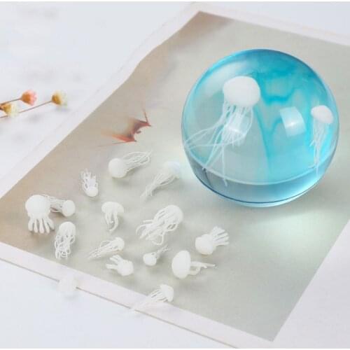 5 Pcs/set Crystal Epoxy Ocean Jellyfish Modeling Filler DIY Crafts Filling Supplies UV Accessories Decoration Materials