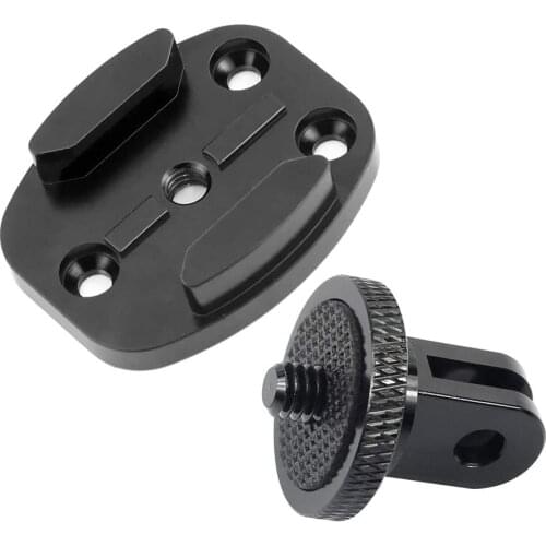 Aluminum CNC Quick Release Tripod Mount with 1/4 Adapter Buckle Base Interface Compatible for Hero 8 7 6 5 4 3 and Other Sports