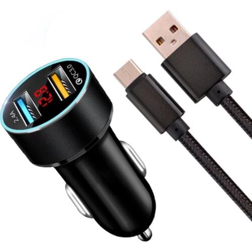 Fast Car Charger Type C Phone Charger For Xiaomi POCOX3 NFC F2 Pro 10T 10 Honor 10 10X lite 9A 9C Type C Cable Car Charger