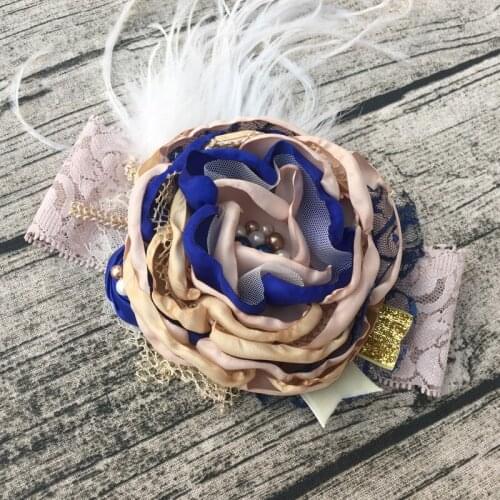 Free Shipping Golden Royal Flower Girl Headband Kids Hair Accessories Photo Prop