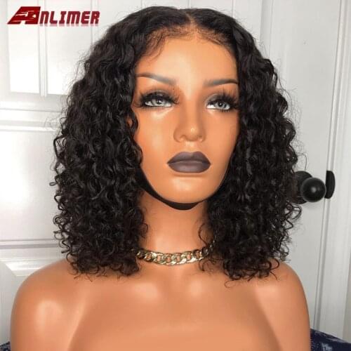 Pixie Cut Bob Brazilian Kinky Curly Human Hair Wig Kinky Curly Bob Lace Front Human Hair Wigs For Women 250% High Density Wigs