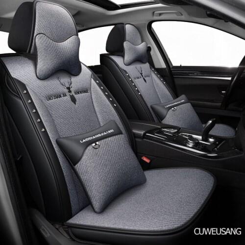 CUWEUSANG flax car seat covers For audi a6 4f a4 a3 a5 q3 q5 q2 lada xray mitsubishi pajero skoda octavia nissan leaf seat cover