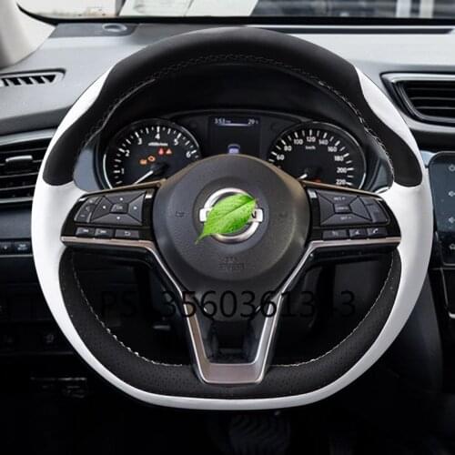 Suitable for Nissan steering wheel cover X-TRAIL Qashqai Sylphy KICKS Teana Bluebird Tiida leather hand-sewn grip cover