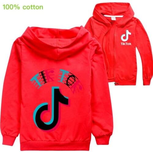 TIK TOK boy hooded childrens cotton and autumn boys long-sleeved t shirt for girls sweatshirt christmas shirts
