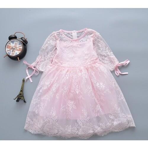 Kids Baby Girl Dresses 2020 New Lace Girls Clothes Pink Short sleeves Princess Children Summer Clothes Girls Dress