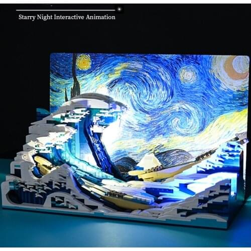 Japanese Famous Art surfing Painting Building Blocks puzzle educational assembly block bricks Decoration Gifts Toys Children