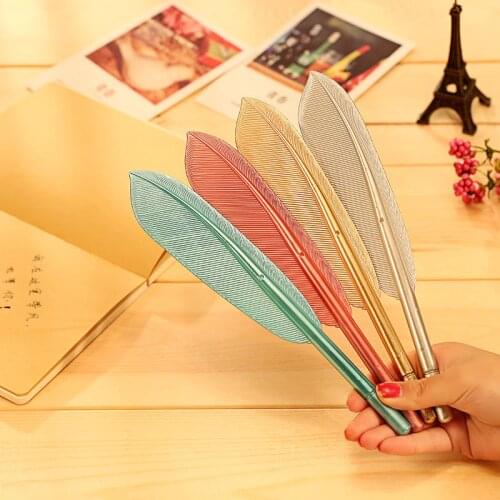 1PC Cute Creative Beautiful Feather Pens Gel Pen Writing For School Supplies Stationery Cheap Items Kawaii Pen Stationery Items
