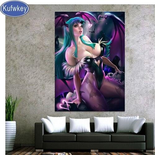 Diamond Pictures 5D bat Sexy Animation Girl Cross Stitch Gift Handmade Full Square Drill New Arrivals Acrylic drill Bedroom art
