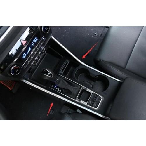 Chrome Gear Knob Shift Cup Holder Trim For Hyundai Tucson 2015 2016 2017 Drive Center Console Molding Interior Styling