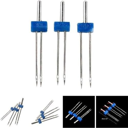 3 Pcs/ Set Durable Double Twin Needles Pins Sewing Machine Accessories Supplies