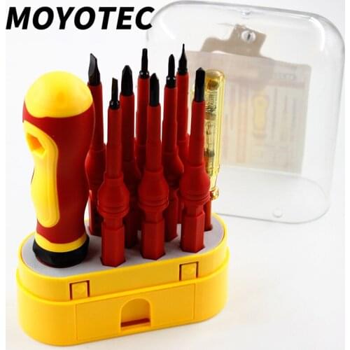 MOYOTEC Insulated Screwdriver Set High Pressure Resistant Screw Driver Set Of Hand Tool Screwdrivers for Electricians and Househ