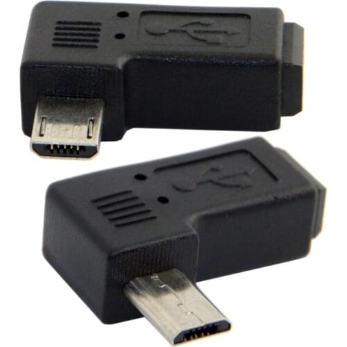 Jimier 90 Degree Right Angled Mini USB Female to Micro USB Male Data Sypc Power Adapter