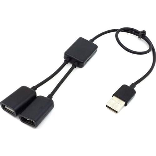 Jimier Black USB 2.0 Dual Ports Hub Cable Bus power For Laptop Mac book Notebook PC & Mouse & Flash Disk