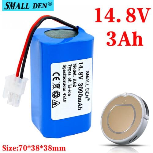 14.8V 3000Ah lithium battery pack 4S1P HG2 rechargeable lithium ion battery Robot sweeper vacuum cleaner battery + 2P plug