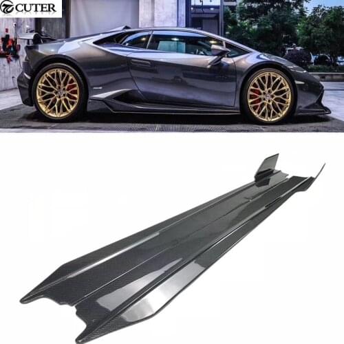 LP610 LP580 Carbon fiber FRP V style side skirts For Huracan LP610 LP580 V style car body kit 2015