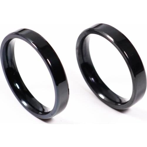 MANGOSKY Le.Baiser 3mm Black Titanium Stainless Steel Ring Engagement Wedding Charm Rings Men Women Couples Tail Ring