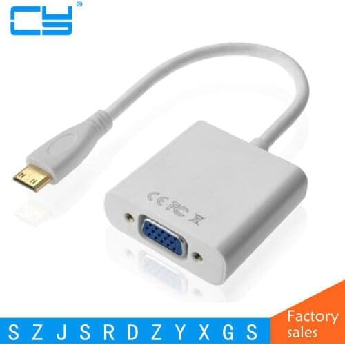 Mini HDMI to VGA Converter Male to Female HD Video Adapter Cable 1080P PC HDTV