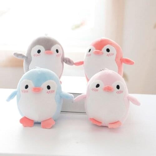 Mini Fat Penguin KeyChains Pendants Kawaii Plush Toys Schoolbag Cartoon Comic Anime Model Doll Holiday Gifts Stuffed Toy