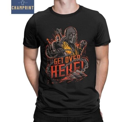 Men T-Shirts Scorpion Mortal Kombat Awesome 100% Cotton Tees Short Sleeve Game T Shirt Round Collar Clothes Gift