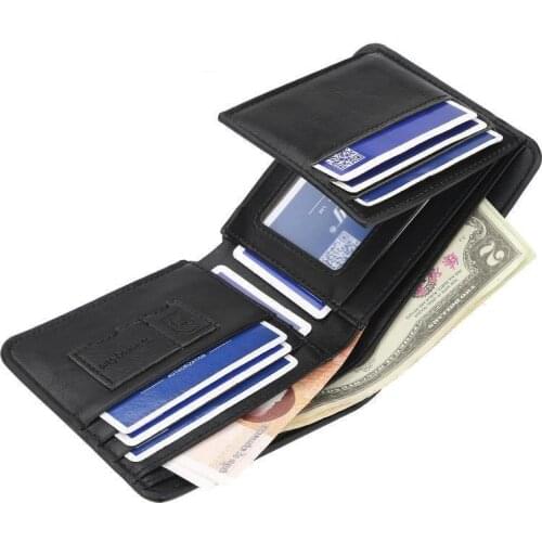 Mens Leather Clutch Wallet Card Bag Mini Change Purse Bank Credit ID Card Holders Case Coin Pocket Cover