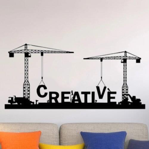 Large Size Crane Wall Decals Teamwork Word Office Hall Decor United Power Vinyl Waterproof Self Adhesive Stickers Poster DW10255