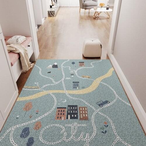 Nordic Hopscotch PVC Non-slip Mat Living Room Mat Front Entrance Door Mat Carpet Home Door Mat Custom Can Be Cut Home Mat Carpet