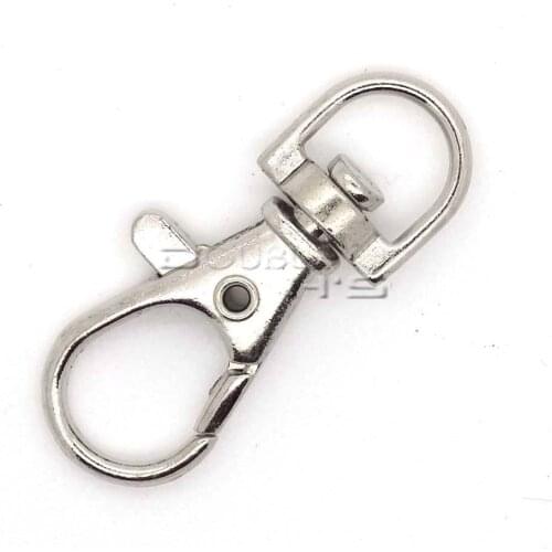 5pcs/lot Matel Snap Hooks Rotary Swivel For Backpack Webbing 9.5mm Nickel Plated Lobster Clasps