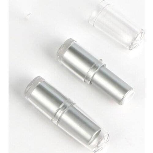 Wholesale 12.1mm Lipstick Tubes Lip Stick Containers Lipgloss Bottles Clear Silver Concise Round Lipstick Bottles Lip Tubes