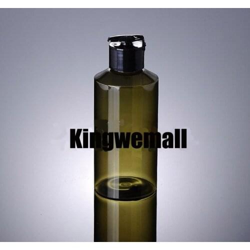 Wholesale 300pcs/lot Capacity 150ml Empty PET Green Bottle with Black Press lids For Make Up water Cosmetic Packaging XJI38