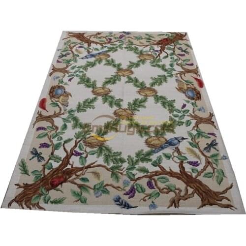 Original Needled Wool Carpet Of French Design Made By Old Hands Hand-stitched French Style Woollen Carpet Natural Sheep Wool