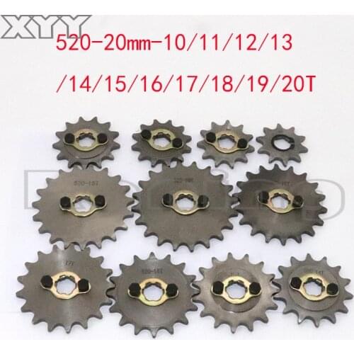 520 20mm 10 11 12 13 14 15 16 17 18 19 20T Front Engine Sprocket For Honda Lifan ZongShen YCF ATV Quad Dirt Pit bike Buggy