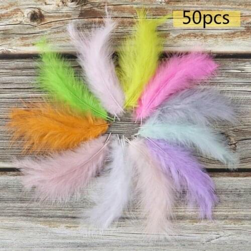 Feather 50 pieces 10-15 cm cygnet feather fluffy colorful natural goose feather crafts dress trim jewelry making