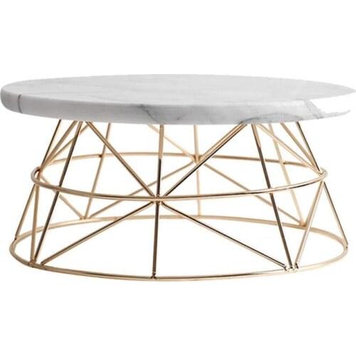 Natural Marble Cupcake Stand Dessert Fruit Display for Wedding Birthday Party (Gray Gold)