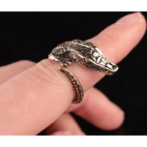 Adjustable Hip Hop exaggerated Vintage Rings crocodile Ring for Women Party Accessories Men Girl Best Friends Birthday Gift